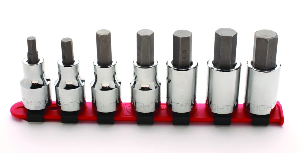 1/2″ Drive 7 Piece Set – Hex Bit Sockets w/Standard Bit, 1/4″ – 5/8″