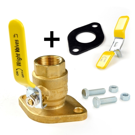 1" Threaded Isolator Flange Valve w/ Pump Gasket & T-Handle