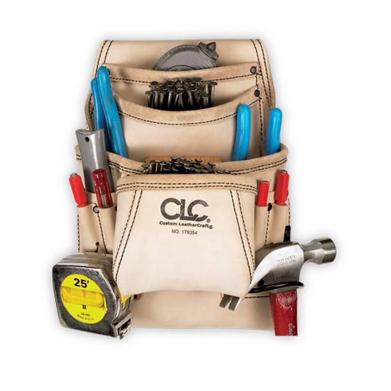 10 Pocket Carpenter's Nail and Tool Bag Custom LeatherCraft 179354