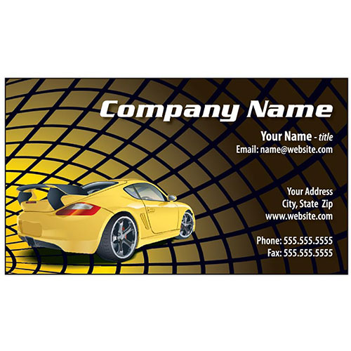 Full-Color Auto Repair Business Cards - Yellow Porche