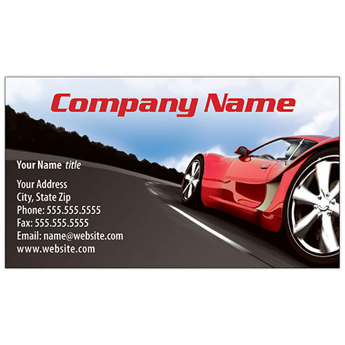 Full-Color Auto Repair Business Cards - Red Racer