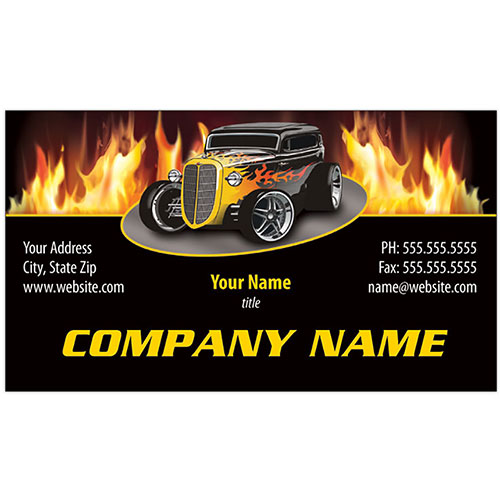 Full-Color Auto Repair Business Cards - Fire Coupe