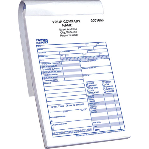3-Part Towing Report Book - Version 2 - Pack 5