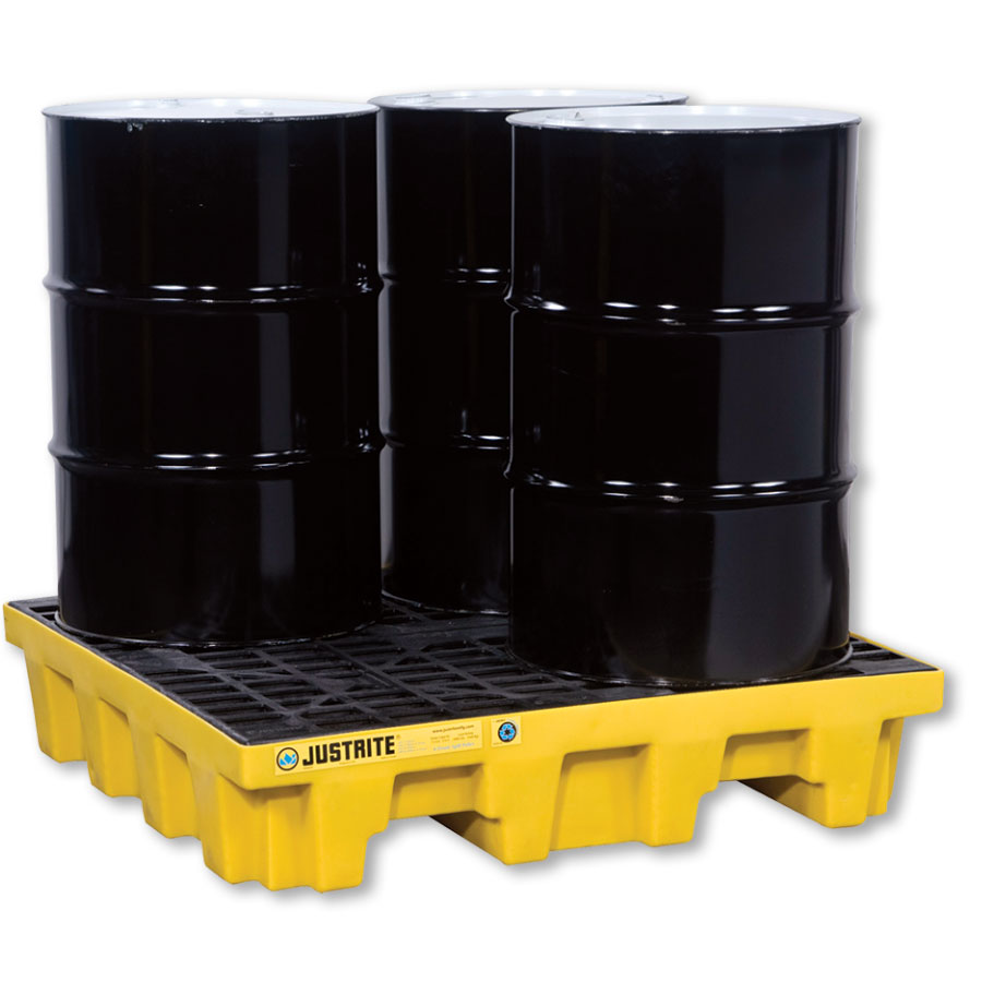Justrite EcoPolyBelend™ 4-Drum Spill Control Pallet 28636