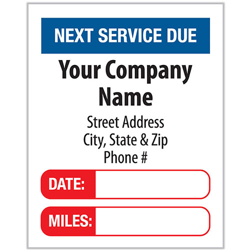 White Static Cling Auto Service Stickers