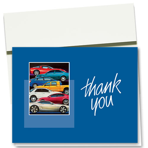 Auto Repair Thank You Cards- Stacked Cars