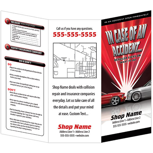 Auto Repair Brochures - In Case of An Accident, Flash