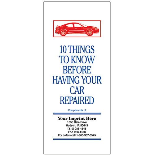Auto Repair Brochures - "10 Things To Know" (red, white, blue)
