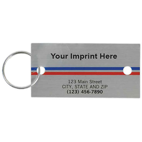 Full-Color Key Tags - Brushed Silver