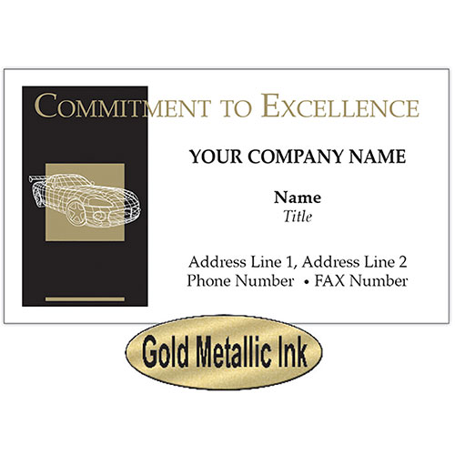 UPDATED - Business Card - Black & Gold Wireframe