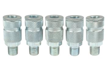 CO 142S-T5 1/4" ARO Steel Coupler 1/4" MPT PK5