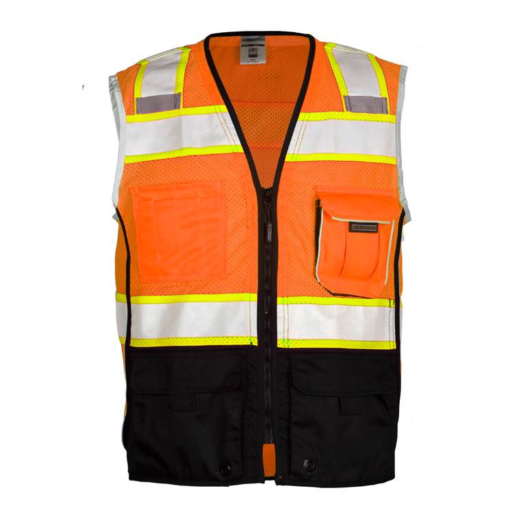 ML Kishigo 1516 Orange Ultra Cool Black Series Black Bottom Vest