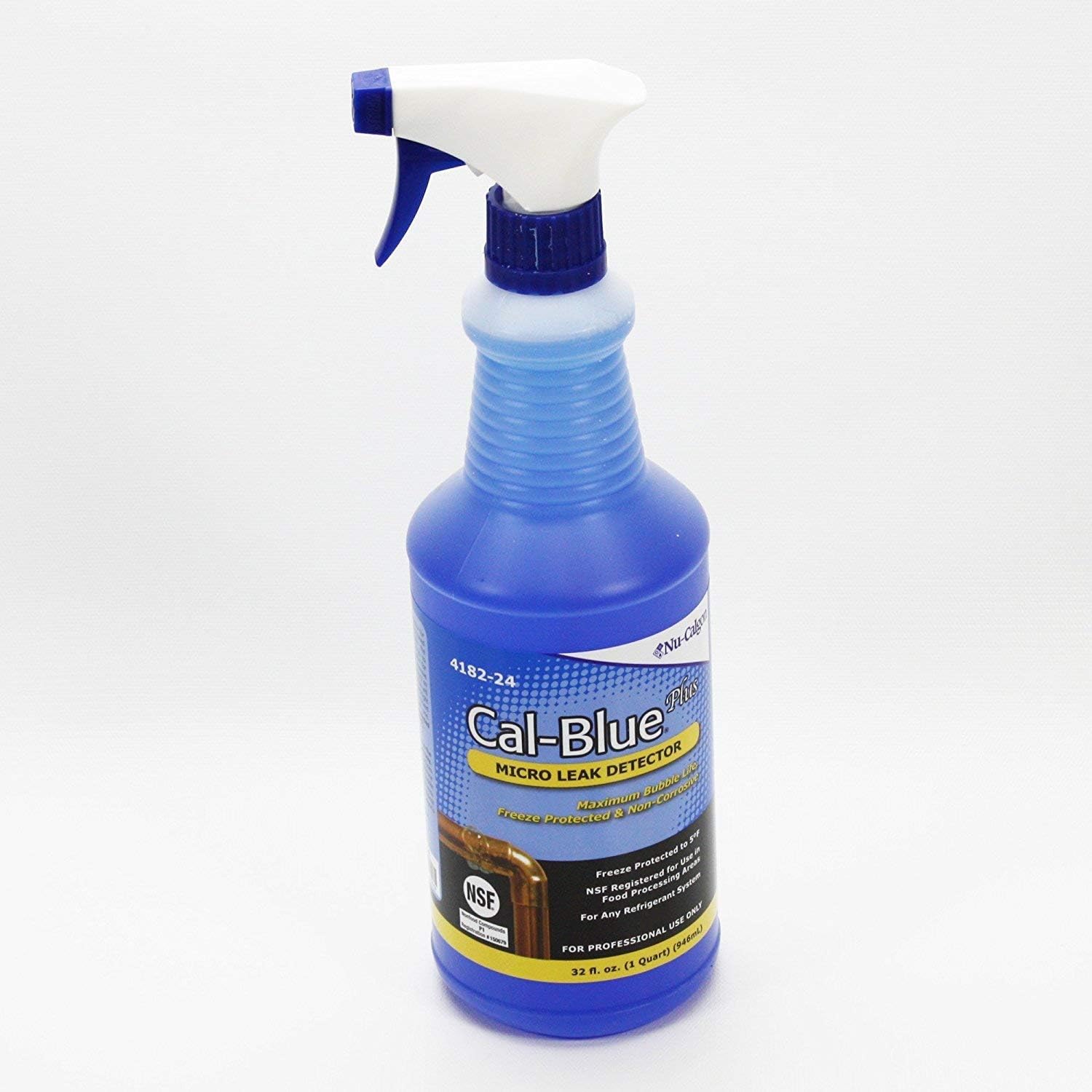 Nu-Calgon 4182-24 Cal-Blue Plus Micro Gas Leak Detector, 1 qt Spray Bottle