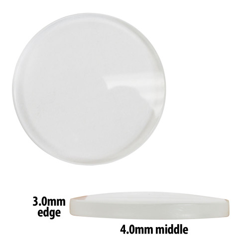 Watch Crystal Round Magnifier Mineral Glass Crystals 4.00mm Middle and 3.00mm Edge