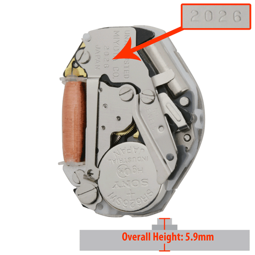 Miyota/Citizen LTD 2 Hand Watch Movement 2026 Quartz Movement With High Hour Wheel Overall Height 5.9mm
