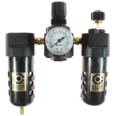 Opens dialog Coilhose Pneumatics 26FRL2-DG 26 Series 1/4" Filter/Regulator/Lubricator, Auto Drain, Gauge