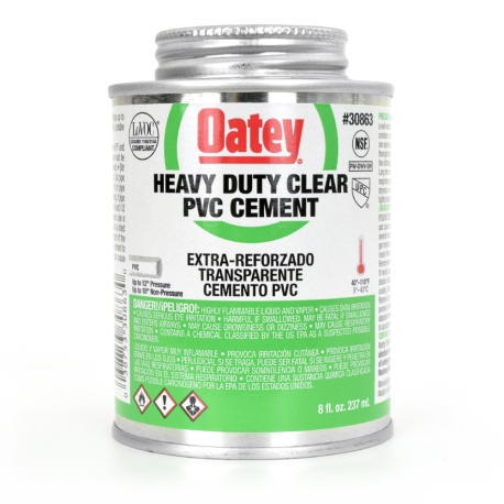 8 oz Heavy-Duty PVC Cement w/ Dauber, Clear