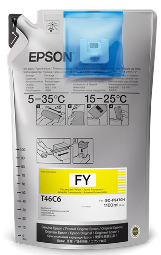Epson Dye Sub Ink Fluorescent Yellow 1 Liter (2 Pack)