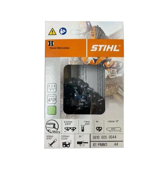 3610 005 0044 STIHL 61PMM3 Saw Chain – 12” Bar | 3/8” Picco Pitch | .043” Gauge | 44 Drive Links