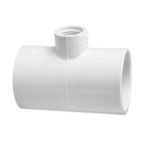 1-1/2" x 1-1/2" x 1" Schedule 40 PVC Reducing Tee - Socket x Socket x FIPT (402-211)