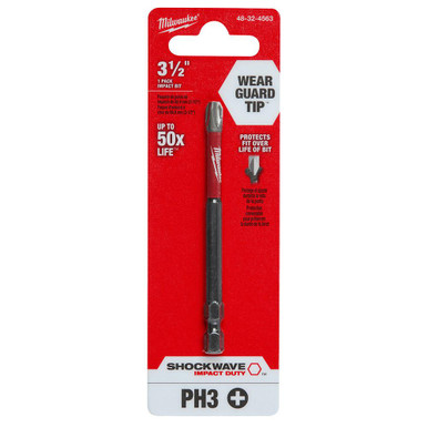 Milwaukee 48-32-4563 SHOCKWAVE 3-1/2 in. Impact Phillips #3 Power Bit