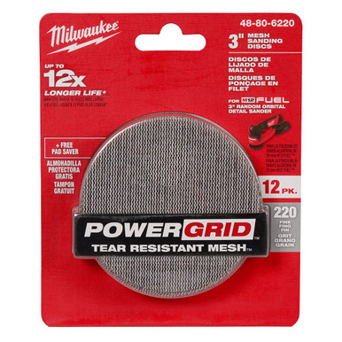 Milwaukee 48-80-6220 3 in 220 Grit Mesh Sanding Discs