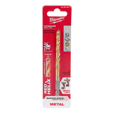 Milwaukee 48-89-4817 Titanium RED HELIX 7mm Drill Bit