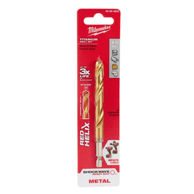 Milwaukee 48-89-4822 Titanium RED HELIX 9.5mm Drill Bit