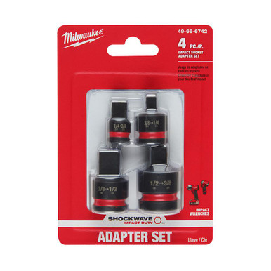 Milwaukee 49-66-6742 Impact Duty 1/4 - 1/2 Drive Adapter Set