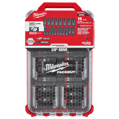 Milwaukee 49-66-6801 Impact 3/8 Dr 19 pc MM PACKOUT Set