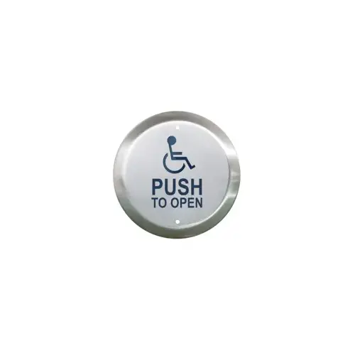 Camden Door Controls CM-40/4Click To Copy4-1/2" Round Push Plate Switch with Wheelchair and Push to Open