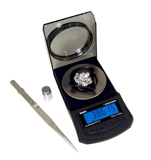 GemOro Platinum PCT101 Precision Carat Scale 100ct x .005ct 0.001g Jewelry Diamond and Gemstone Balance