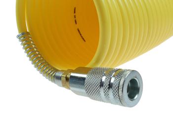 CO 120-N12-25A Nylon Coil, 1/2" x 25', Industrial Coupler & 1/2" NPT Swivel Fitting, Yellow