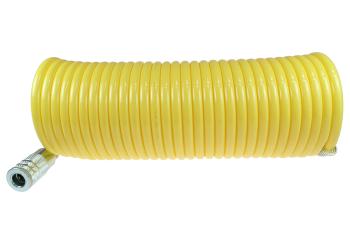 CO 120-N12-12A Nylon Coil, 1/2" x 12', Industrial Coupler & 1/2" NPT Swivel Fitting, Yellow