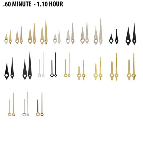 Watch Hands To Fit Minute Hand Hole Size .60mm And Hour Hand Hole Size 1.10mm