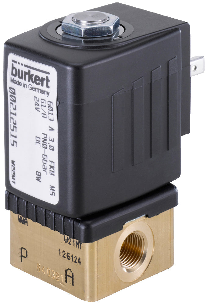 Solenoid Valve G1/4'' NC Brass PTFE 0-8bar/116psi 24VDC 6013 136019
