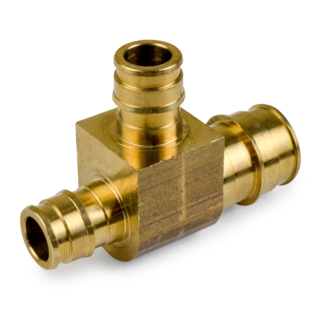 3/4" x 1/2" x 1/2" Expansion PEX Tee, LF Brass