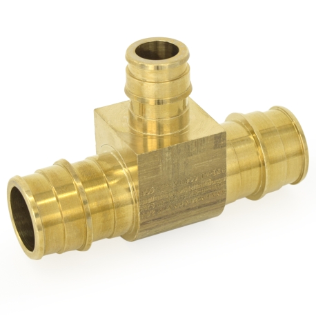 3/4" x 3/4" x 1/2" Expansion PEX Tee, LF Brass