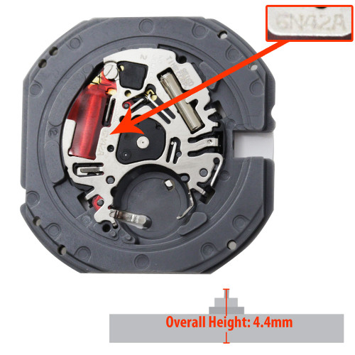Genuine Seiko 3 Hand Quartz Watch Movement 6N42 Date At 6:00 Overall Height 4.4mm
