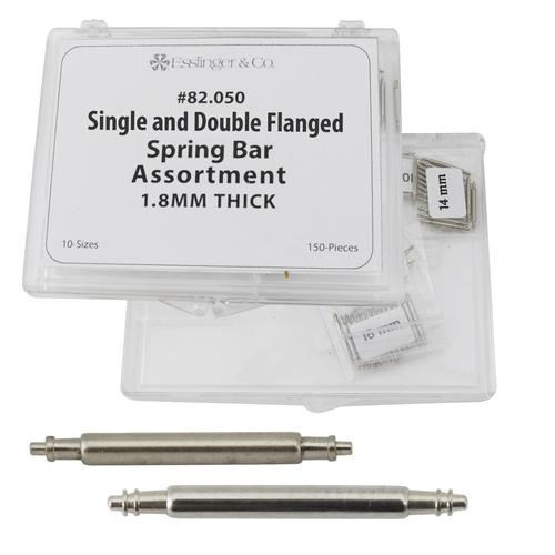 Watch Band Pins 1.80mmSingle and Double Flanged Nickel Plated Spring Bar Assortment 150 Pieces