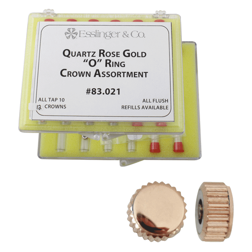 Assortment Of Waterproof Quartz Rose Gold Watch Crowns 12 Pieces