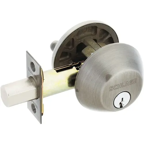 Schlage Residential B60620Click To CopySingle Cylinder Deadbolt C Keyway with 12287 Latch and 10116 Strike Antique Nickel Finish