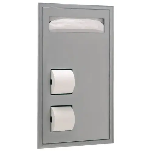 Bobrick B3471Click To CopySeat-Cover Dispenser and Toilet Tissue Dispenser Satin Stainless Steel