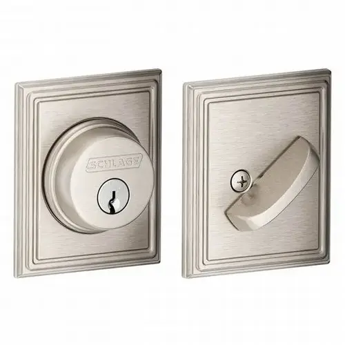 Schlage Residential B60 ADD 619Click To CopyAddison Single Cylinder Deadbolt C Keyway with 12287 Latch and 10116 Strike Satin Nickel Finish