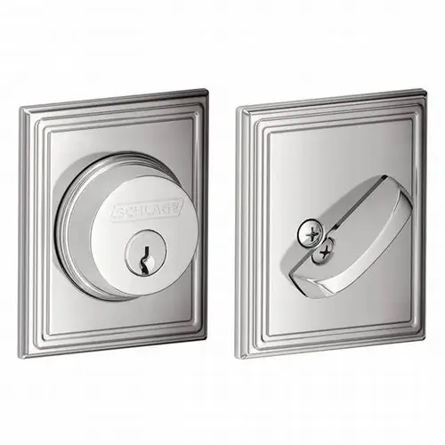 Schlage Residential B60 ADD 625Click To CopyAddison Single Cylinder Deadbolt C Keyway with 12287 Latch and 10116 Strike Bright Chrome Finish