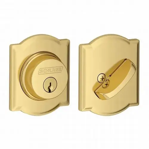 Schlage Residential B60 CAM 605Click To CopyCamelot Single Cylinder Deadbolt C Keyway with 12287 Latch and 10116 Strike Bright Brass Finish