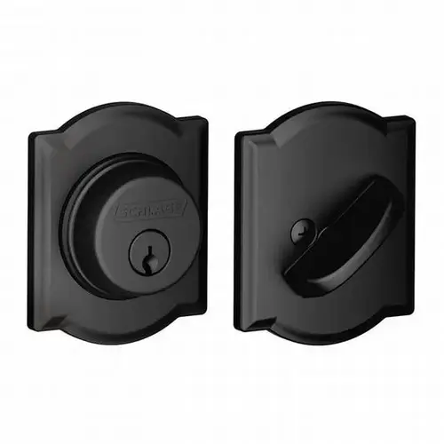 Schlage Residential B60 CAM 622Click To CopyCamelot Single Cylinder Deadbolt C Keyway with 12287 Latch and 10116 Strike Matte Black Finish