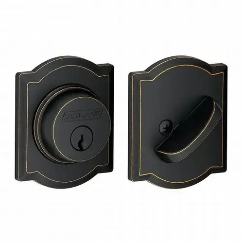 Schlage Residential B60 CAM 716Click To CopyCamelot Single Cylinder Deadbolt C Keyway with 12287 Latch and 10116 Strike Aged Bronze Finish