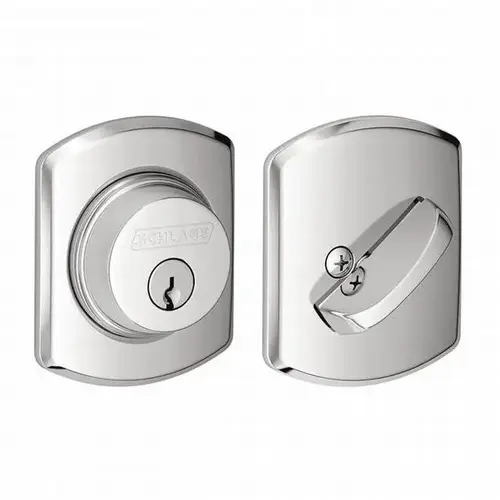 Schlage Residential B60 GRW 625Click To CopyGreenwich Single Cylinder Deadbolt C Keyway with 12287 Latch and 10116 Strike Bright Chrome Finish