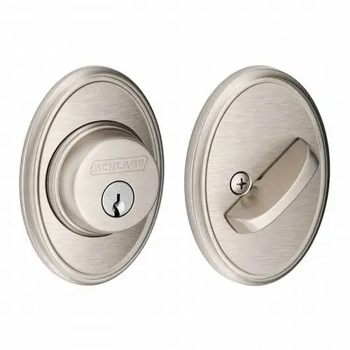 Schlage Residential B60 WKF 619Click To CopyWakefield Single Cylinder Deadbolt C Keyway with 12287 Latch and 10116 Strike Satin Nickel Finish